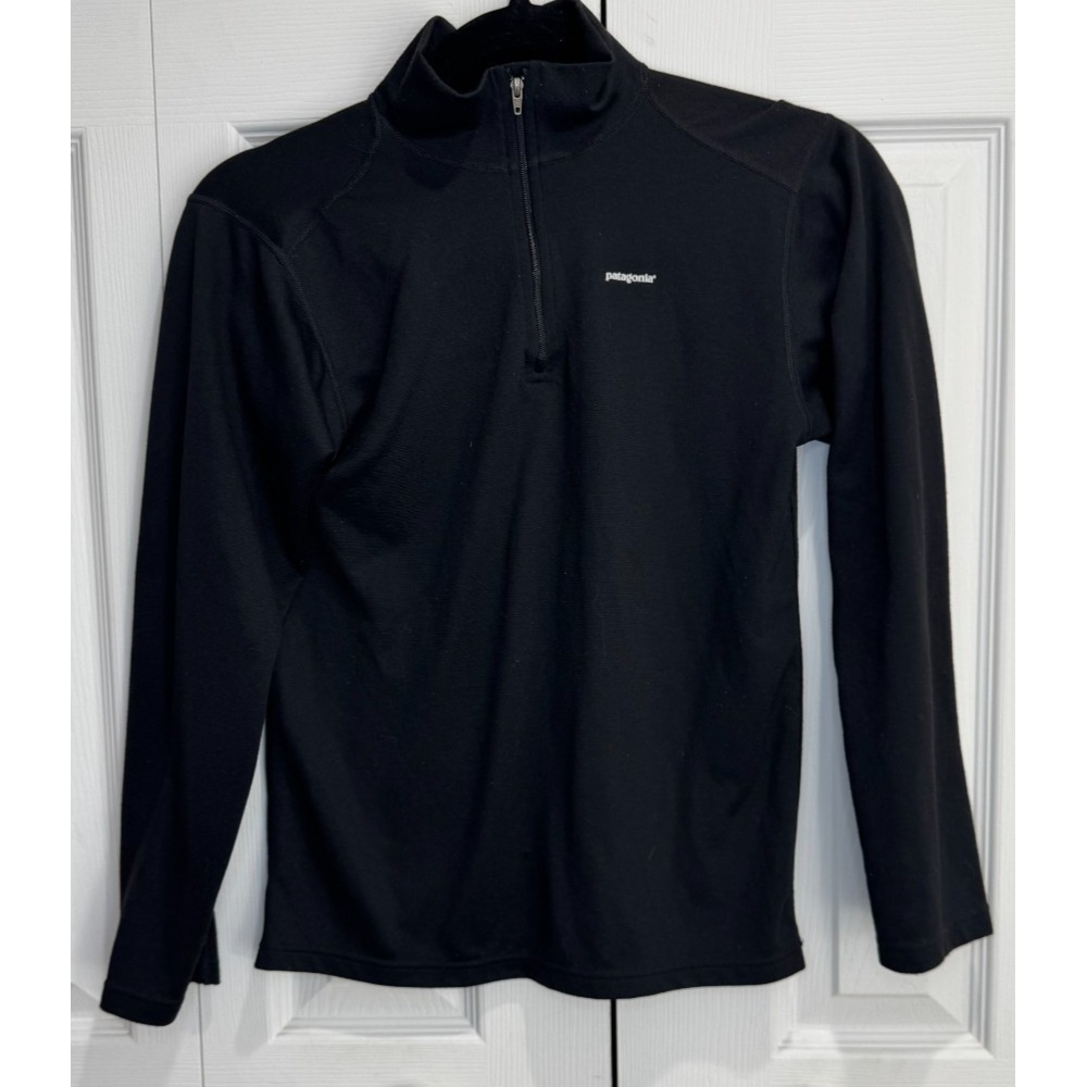 Patagonia Capilene Midweight Zip-Neck Pullover Layer Kids Black‎ Large Stretch